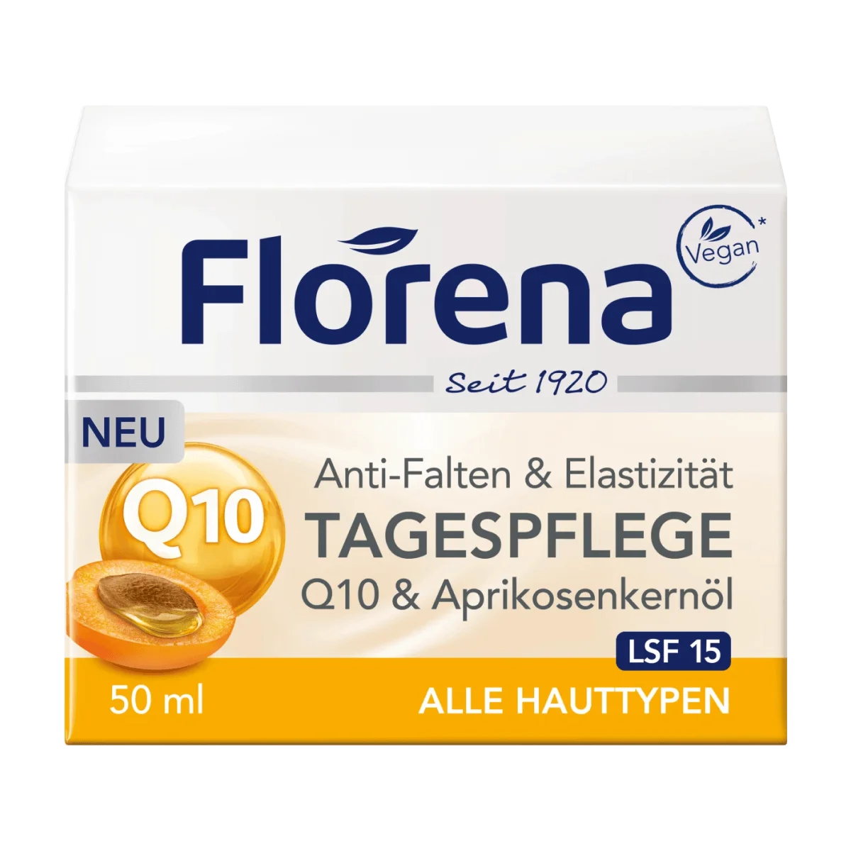 Florena Tagespflege Gesichtscreme Q10 & Aprikosenkernöl, 50 ml
