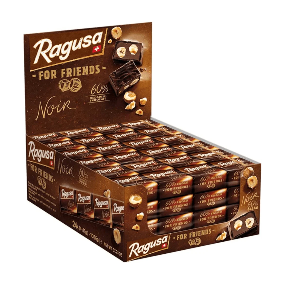 Ragusa For Friends Noir Schweizer Premium Schokolade,  24 x 4 x 11 g