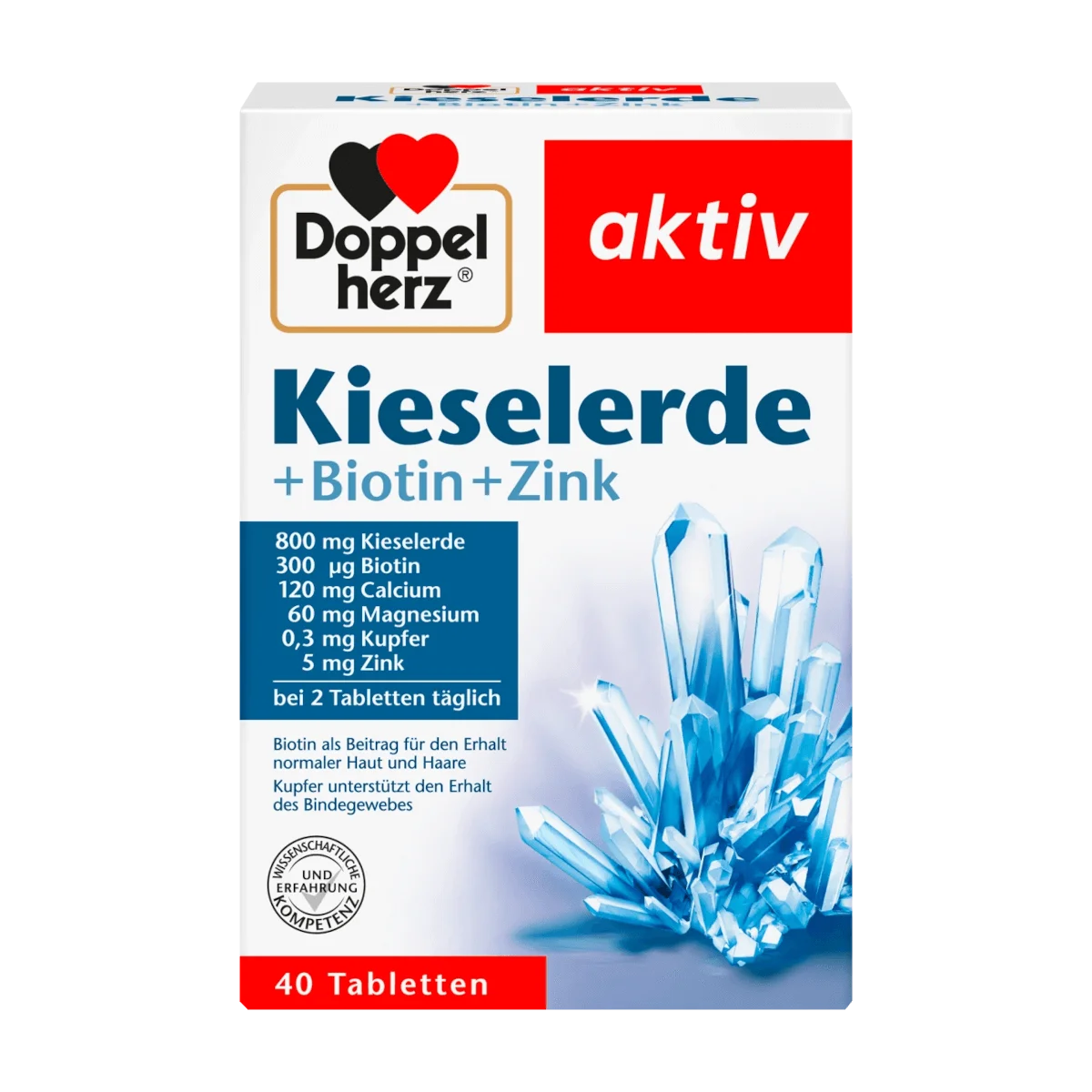 Doppelherz Kieselerde + Biotin + Zink Tabletten, 40 Stk