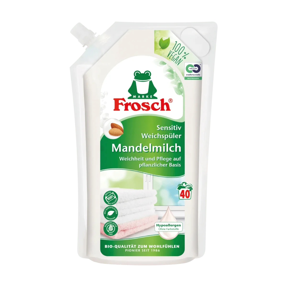 Frosch Weichspüler Mandelmilch 40 Wl, 1 l
