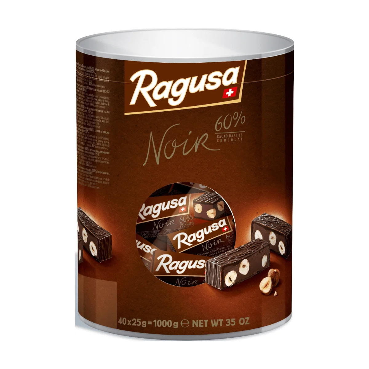 Ragusa Noir Schweizer Premium Schokolade, 40 x 25 g