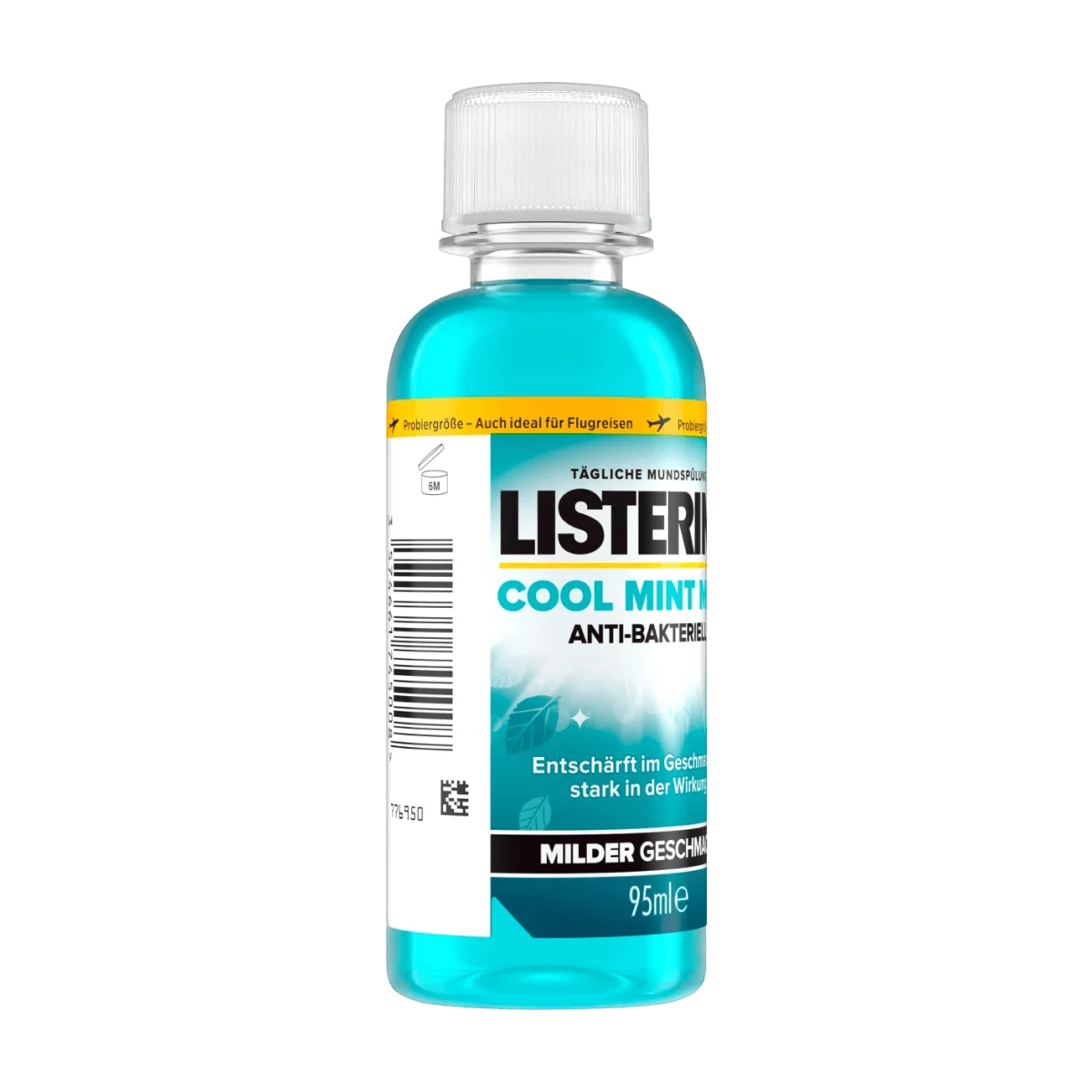 Listerine Mundspülung Cool Mint milder Geschmack Reisegröße, 95 ml