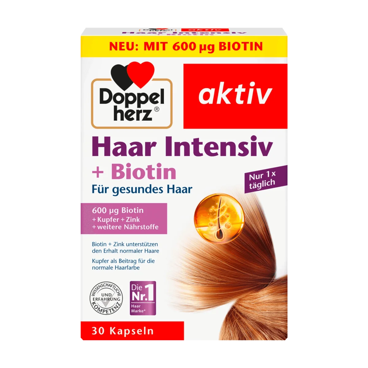 Doppelherz Haar Intensiv + Biotin Kapseln, 30 Stk