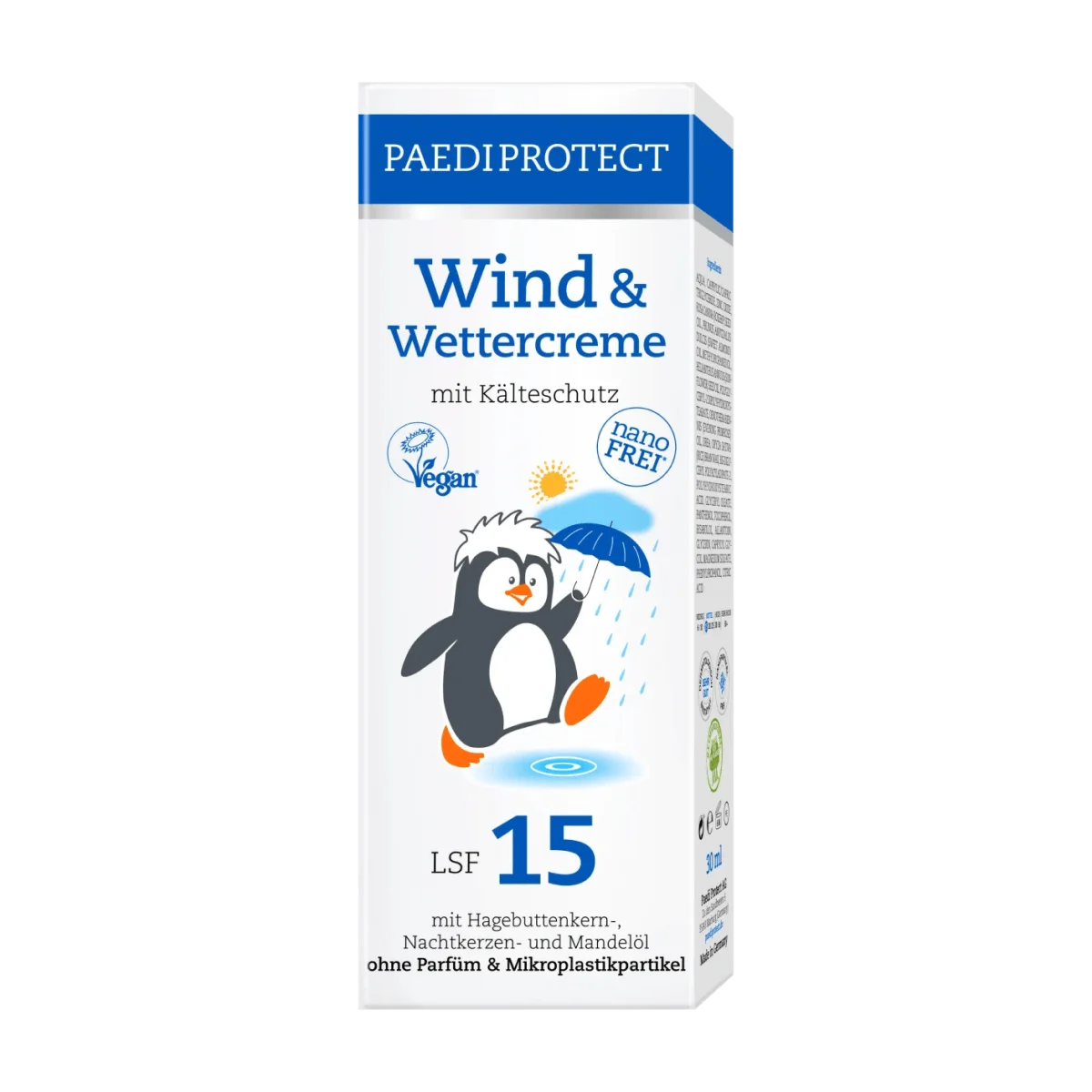 PAEDIPROTECT Wind & Wetter Creme LSF 15, 30 ml