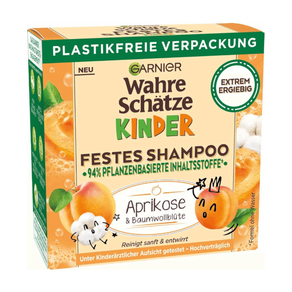 Garnier Wahre Schätze Festes Shampoo Aprikose u. Baumwollblüte, 60 g