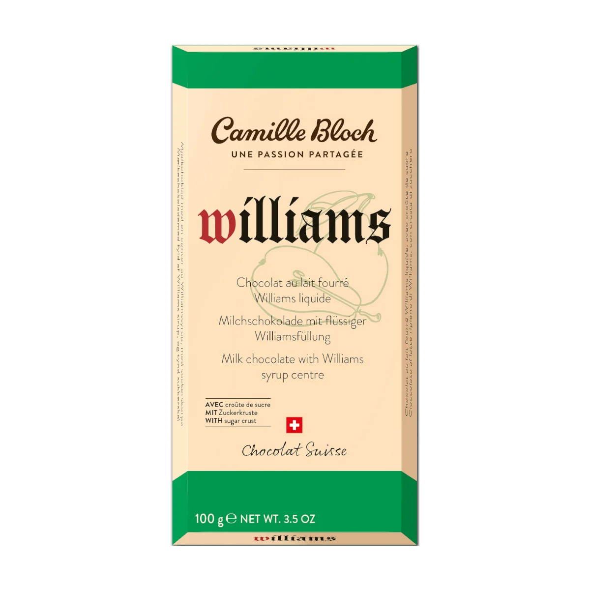Camille Bloch Williams Lait Schweizer Premium Schokolade, 100 g