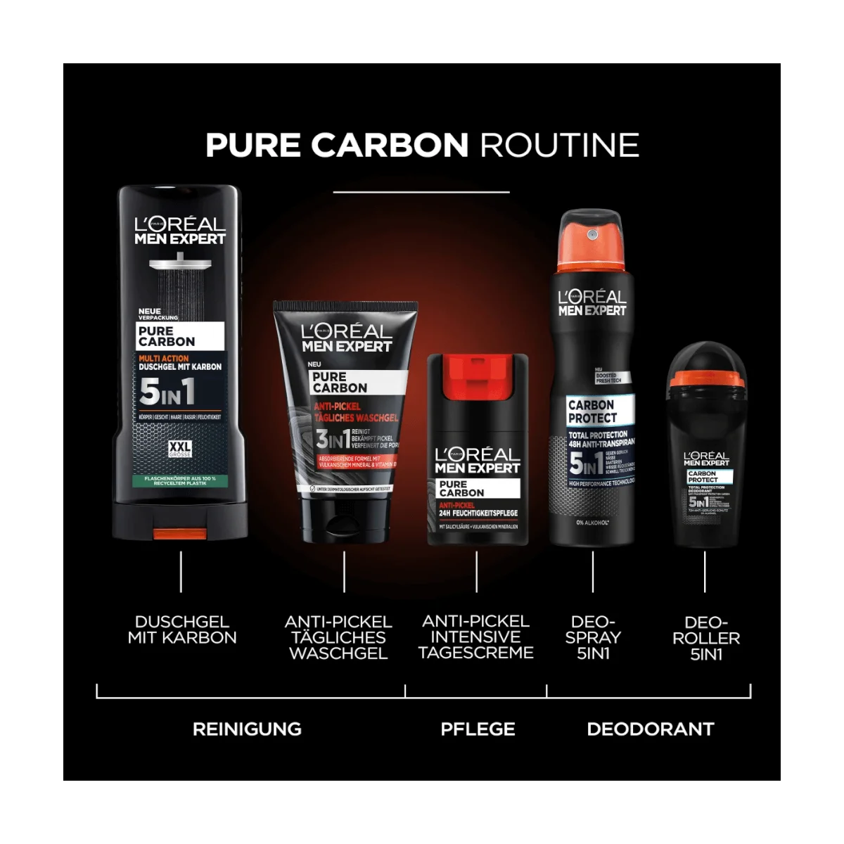 L'Oreal Paris Men Expert Deo Roll-on Carbon Protect Antitranspirant, 50 ml